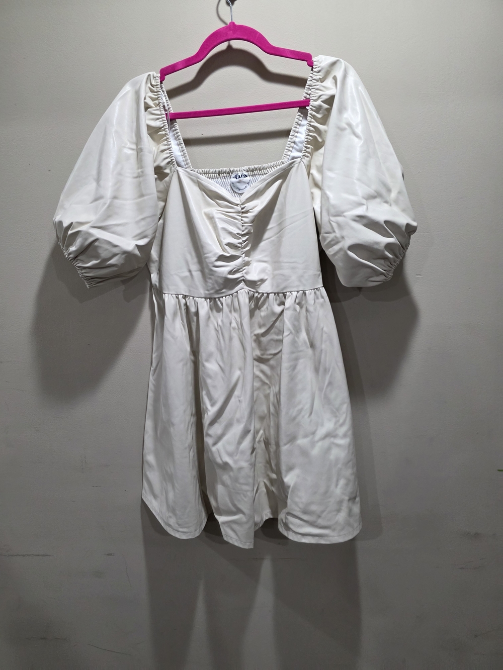 ARULA Puff Sleeve Off White Dress